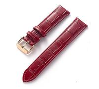 LUGEMA Correa de cuero for hombre y mujer compatible con Cartier Tank London Solo Key Cierre plegable 17,18,20,22MM Accesorios for correa de reloj de cuero(Red rose buckle,22)