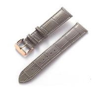 LUGEMA Correa de cuero for hombre y mujer compatible con Cartier Tank London Solo Key Cierre plegable 17,18,20,22MM Accesorios for correa de reloj de cuero(Grey Rose Buckle,14)
