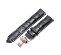 LUGEMA Correa De Cuero Genuino Compatible Con Tissot Le Locle T41 T006 PRC200, Correa De Reloj De 18, 19, 20 Y 22 Mm.(Black ROSE gold,18mm)