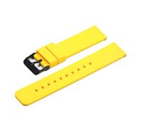 LUGEMA Correa de Goma de Silicona for Reloj, 16mm, 18mm, 20mm, 22mm, for Hombre y Mujer, Resistente al Agua(Yellow-BK_14mm)