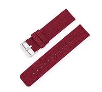 LUGEMA Correa de lona de nailon de 12mm, 14mm, 16mm, 18mm, 20mm, 22mm, Compatible con Samsung Galaxy Watch 3, 42mm, 46mm, Active 2 Gear S2, S3, pulsera(Red,14mm)