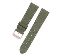 LUGEMA Correa De Nailon For Reloj De Pulsera, Correa De Lona Duradera For Reloj Deportivo, Cómoda, Base De Cuero, 16 Mm, 18 Mm, 20 Mm, 22 Mm Y 24 Mm.(Green rose bcukle,23mm)