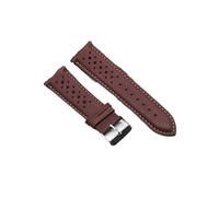 LUGEMA Correa de reloj a mano 18 mm 19 mm 20 mm 22 mm correa de cuero negro marrón azul Transferencia de relojes porosos # c(Wine red,22mm)