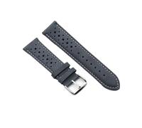 LUGEMA Correa de reloj a mano 18 mm 19 mm 20 mm 22 mm correa de cuero negro marrón azul Transferencia de relojes porosos # c(Gray blue,19mm)