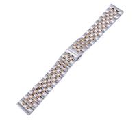 LUGEMA Correa de reloj acero inoxidable macizo, ancho 10 a 24 mm, correas repuesto for hombre y mujer(Silver Rose Gold,17mm)