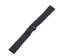 LUGEMA Correa de reloj acero inoxidable macizo, ancho 10 a 24 mm, correas repuesto for hombre y mujer(Black,21mm)