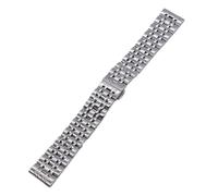 LUGEMA Correa de reloj acero inoxidable macizo siete eslabones, 10-24 mm. Accesorios: Correas(Silver,15mm)