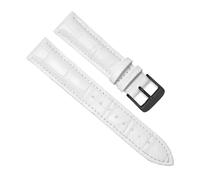 LUGEMA Correa De Reloj De 12 Mm, 14 Mm, 16 Mm, 18 Mm, 20 Mm, 22 Mm Y 24 Mm, De Piel Auténtica, Color Negro, Con Herramienta.(White-BK,22mm)