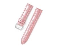 LUGEMA Correa De Reloj De 12 Mm, 14 Mm, 16 Mm, 18 Mm, 20 Mm Y 22 Mm, Correa De Reloj De Cuero Genuino Con Grano De Cocodrilo, Pulsera De Cuero Patentado(Pink,16mm)