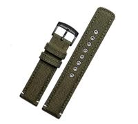 LUGEMA Correa De Reloj De 20 Mm De Lona + Cuero Con Parte Inferior Negra Correa De Reloj De Nylon Caqui Verde Militar Compatible Con Citizen AW5005 AW1365 Pulsera De Hombre (Color : Armygreen-black,