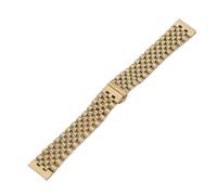 LUGEMA Correa de reloj de acero inoxidable 316 macizo, disponible en 12 mm, 14 mm, 16 mm, 18 mm, 19 mm, 20 mm, 21 mm, 22 mm y 24 mm.(Gold,22mm)