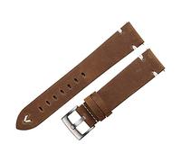 LUGEMA Correa de reloj de cuero 18 mm 20 mm 22 mm Cera de aceite Correas de reloj genuinas Rojo Marrón Hecho a mano S Pulsera de cuero de vaca de liberación rápida Compatible con Gear S3(Vintage Brown