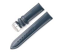 LUGEMA Correa De Reloj De Cuero De Liberación Rápida, 18 Mm, 19 Mm, 20 Mm, 21 Mm Y 22 Mm, Accesorios For Hombre Y Mujer.(Blue white line,20mm)