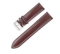 LUGEMA Correa De Reloj De Cuero De Liberación Rápida De 18 Mm, 19 Mm, 20 Mm, 21 Mm Y 22 Mm.(Dark brown white,19mm)
