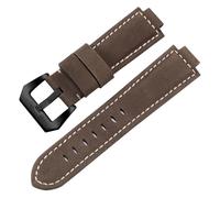LUGEMA Correa De Reloj De Cuero Esmerilado Compatible Con La Serie TIMEX Tidal T2N720/T2N72, Con Interfaz Convexa, De Piel De Vaca, De 14/16 Mm.(Brown black clasp,16mm)
