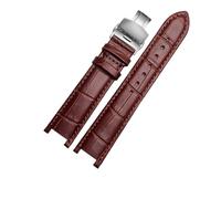LUGEMA Correa De Reloj De Cuero Genuino Compatible Con MK Michael Kors Mike Coles Mk2277 2425 Correa De Reloj Con Muesca Impermeable A Prueba De Sudor Correa De Muñeca De 20 Mm(Brown-Steel-B1)