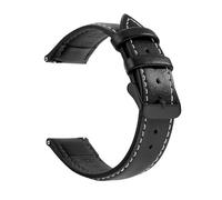 LUGEMA Correa De Reloj De Cuero Genuino, Correas De Liberación Rápida De 18 Mm, 20 Mm Y 22 Mm For Hombres Y Mujeres.(Black White Black,22mm)