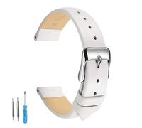 LUGEMA Correa De Reloj De Cuero Genuino De 12 Mm, 14 Mm, 16 Mm, 18 Mm, 20 Mm Y 22 Mm.(White-S,12mm)