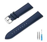 LUGEMA Correa De Reloj De Cuero Genuino De 12 Mm, 14 Mm, 16 Mm, 18 Mm Y 20 Mm For Hombre Y Mujer.(Blue-S,14mm)