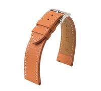 LUGEMA Correa De Reloj De Cuero Genuino Hecha A Mano, 18 Mm, 19 Mm, 20 Mm, 22 Mm, Estilo Vintage, Primera Capa De Piel De Vaca, Repuesto For Hombre.(Orange wh line 1,20mm)