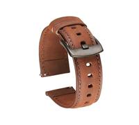 LUGEMA Correa De Reloj De Cuero Mate Crazy Horse De Liberación Rápida De 20 A 22 Mm, Suave, Resistente Al Agua, Con Hebilla Plateada Y Negra, Accesorios For Reloj Con Herramienta(Dark brown Black,20mm