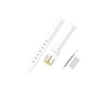 LUGEMA Correa De Reloj De Cuero Suave, Accesorios, Verde, Morado, Duradera, Genuina, 10 Mm, 12 Mm, 14 Mm, 16 Mm, 18 Mm-24 Mm(White-gold,22mm)