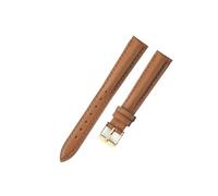 LUGEMA Correa De Reloj De Cuero Suave, Accesorios, Verde, Morado, Duradera, Genuina, 10 Mm, 12 Mm, 14 Mm, 16 Mm, 18 Mm-24 Mm(Light brown-gold,14mm)