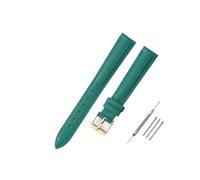 LUGEMA Correa De Reloj De Cuero Suave, Accesorios, Verde, Morado, Duradera, Genuina, 10 Mm, 12 Mm, 14 Mm, 16 Mm, 18 Mm-24 Mm(Green-gold,14mm)