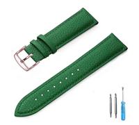 LUGEMA Correa De Reloj De Cuero Suave Con Patrón De Lichi, Correas De Repuesto De 12 Mm, 14 Mm, 16 Mm, 18 Mm, 20 Mm Y 22 Mm.(Green-RG,16mm)