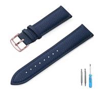 LUGEMA Correa De Reloj De Cuero Suave Con Patrón De Lichi, Correas De Repuesto De 12 Mm, 14 Mm, 16 Mm, 18 Mm, 20 Mm Y 22 Mm.(Blue-RG,14mm)