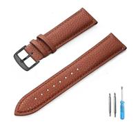 LUGEMA Correa De Reloj De Cuero Suave Con Patrón De Lichi, Correas De Repuesto De 12 Mm, 14 Mm, 16 Mm, 18 Mm, 20 Mm Y 22 Mm.(LightBrown-BK,22mm)