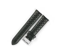 LUGEMA Correa De Reloj De Cuero Suave Encerado Hecha A Mano, 18 Mm, 19 Mm, 20 Mm, 21 Mm, Impermeable, Porosa, Transpirable, De Liberación Rápida For Hombre.(Green,21mm)