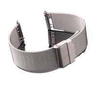 LUGEMA Correa De Reloj De Malla Milanesa De Acero Inoxidable De 16 Mm, 18 Mm, 20 Mm Y 22 Mm. Accesorio De Correa De Repuesto.(Silver,22mm)