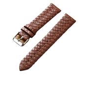 LUGEMA Correa de reloj de ocio 8mm 10mm 12mm 14mm 16mm 18mm 20mm 22mm 24mm correa de reloj de pulsera de patrón tejido de cuero genuino correa suave azul(Brown silver buckle,8mm)