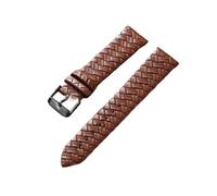 LUGEMA Correa de reloj de ocio 8mm 10mm 12mm 14mm 16mm 18mm 20mm 22mm 24mm correa de reloj de pulsera de patrón tejido de cuero genuino correa suave azul(Brown black buckle,10mm)