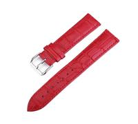LUGEMA Correa De Reloj De Piel Auténtica Con Grano De Cocodrilo, 10 Mm, 12 Mm, 13 Mm, 14 Mm, 15 Mm, 16 Mm, 17 Mm, 18 Mm, 19 Mm, 20 Mm, 22 Mm Y 24 Mm(Red,20mm)