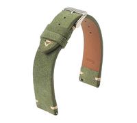 LUGEMA Correa De Reloj De Piel De Ante, Pulsera Vintage Con Costuras Hechas A Mano, 18 Mm, 19 Mm, 20 Mm, 21 Mm, 22 Mm Y 24 Mm.(Green,18mm)