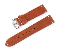 LUGEMA Correa De Reloj De Piel De Becerro De 18 Mm, 19 Mm, 20 Mm, 21 Mm, 24 Mm Y 22 Mm, Con Cera De Aceite, Estilo Retro, Accesorios For Cinturón.(Yellow brown,21mm)