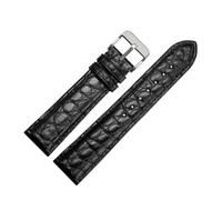 LUGEMA Correa De Reloj De Piel De Cocodrilo For Hombre, Correa De Reloj De Cuero Genuino, Pulsera De 18 Mm, 19 Mm, 20 Mm, 22 Mm Y 23 Mm, Hebilla De Acero Inoxidable.(A-black-rose gold,18mm)