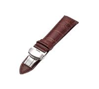 LUGEMA Correa De Reloj De Piel De Vaca Con Grano De Bambú De 10, 12, 13, 14, 15, 16, 17, 18, 19, 20, 21, 22, 23 Y 24 Mm Con Hebilla De Mariposa(Brown,17mm)