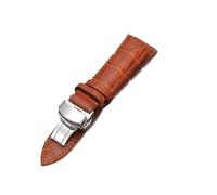 LUGEMA Correa De Reloj De Piel De Vaca Con Grano De Bambú De 10, 12, 13, 14, 15, 16, 17, 18, 19, 20, 21, 22, 23 Y 24 Mm Con Hebilla De Mariposa(Light brown,15mm)