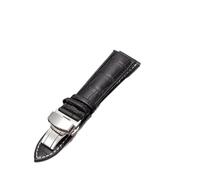 LUGEMA Correa De Reloj De Piel De Vaca Con Grano De Bambú De 10, 12, 13, 14, 15, 16, 17, 18, 19, 20, 21, 22, 23 Y 24 Mm Con Hebilla De Mariposa(Black,20mm)