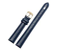 LUGEMA Correa De Reloj De Piel De Vaca For Hombre Y Mujer, Compatible Con Fossil DW, Accesorios De Pulsera, 12 Mm, 14 Mm, 16 Mm, 18 Mm Y 20 Mm(Dark blue gold,14mm)