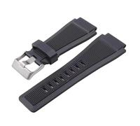LUGEMA Correa De Reloj De Silicona Convexa Compatible Con BR01 BR03, Resistente Al Agua, Color Negro, 33 X 24 Mm.(Black-silver)