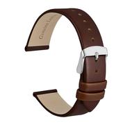 LUGEMA Correa De Reloj Elegante De Cuero Genuino, Correas De Repuesto De 8mm, 10mm, 12mm, 14mm, 16mm, 18mm, 20mm Y 22mm For Pulsera De Mujer(Caramel Brown-Silver,14mm)