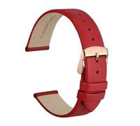 LUGEMA Correa De Reloj Elegante De Cuero Genuino, Correas De Repuesto De 8mm, 10mm, 12mm, 14mm, 16mm, 18mm, 20mm Y 22mm For Pulsera De Mujer(Red-Rose,8mm)