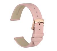 LUGEMA Correa De Reloj Elegante De Cuero Genuino, Correas De Repuesto De 8mm, 10mm, 12mm, 14mm, 16mm, 18mm, 20mm Y 22mm For Pulsera De Mujer(Light Pink-Rose,16mm)