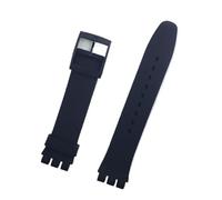 LUGEMA Correa de reloj negra Compatible con hebilla de correa Swatch Compatible con correa de reloj de silicona SWATCH 17mm 19mm 20mm correa de goma 16MM accesorios de reloj(Black,20mm)