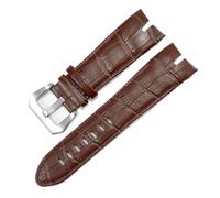 LUGEMA Correa de reloj piel auténtica 26 mm compatible con Roger Dubuis for la serie EXCALIBUR, esfera 42, RDDBEX0405, accesorios for hombre(Brown-silver)