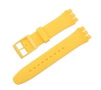 LUGEMA Correa de silicona de Color caramelo Compatible con Swatch 12mm 16mm 17mm 19mm 20mm pulsera de repuesto de moda transparente accesorios de reloj (Color : Yellow, Size : 12mm)